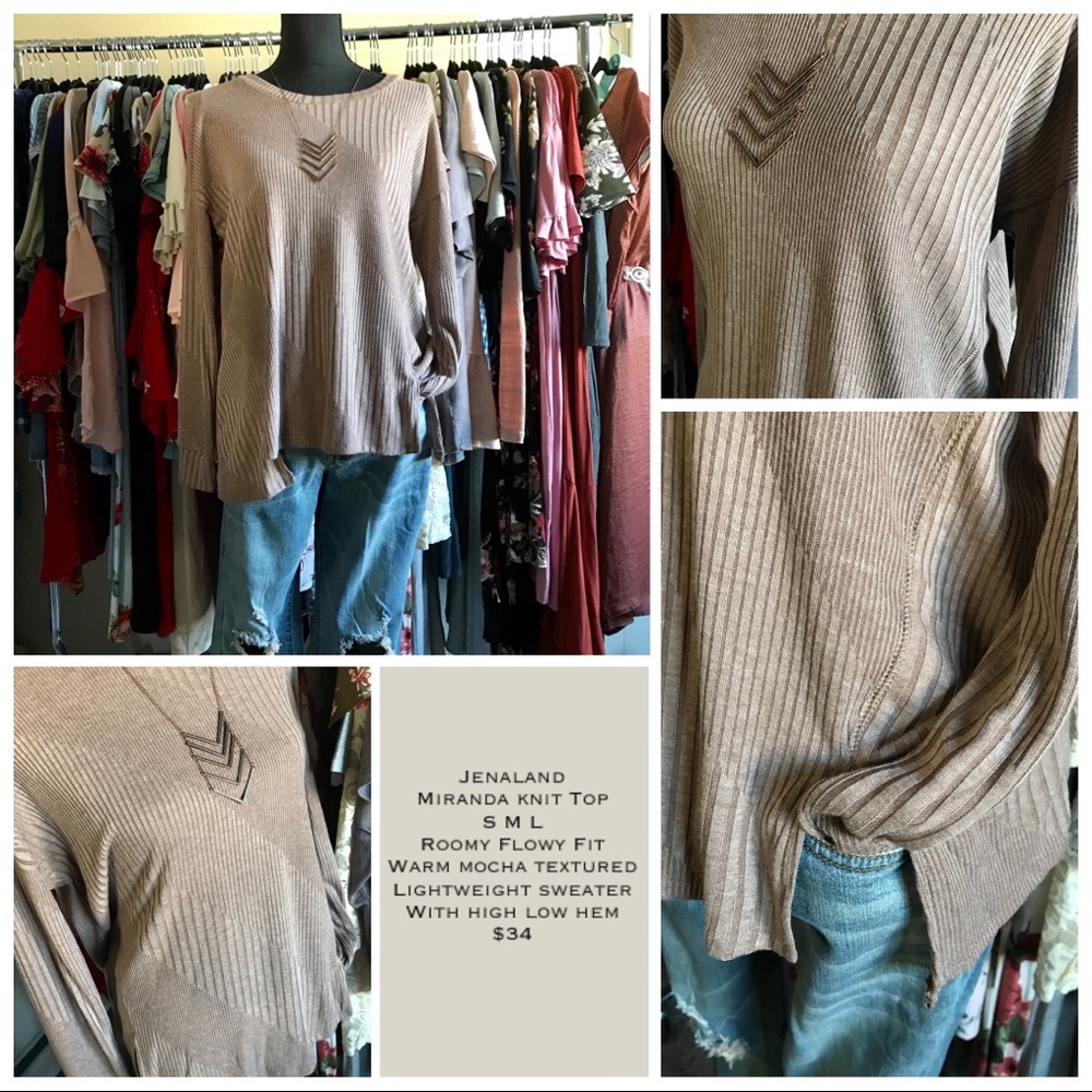STYLISH Silky finish mocha art patterned sweater - Picture 6 of 6